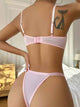 Pink Lace Wired Bra And Panties Set